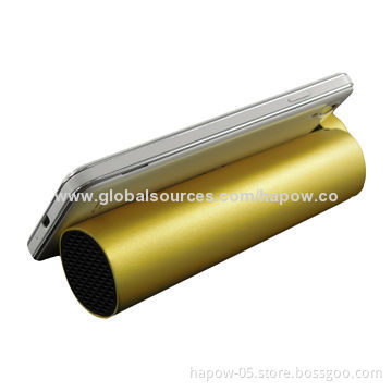 Metal housing power bank speaker with mobile phone stand, USB power bank speaker